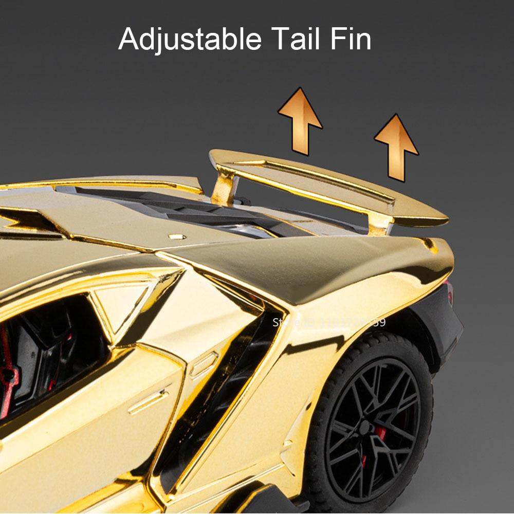 1:24 Lamborghini LP770-4 Apollo EVO Металлическая модель спортивного автомобиля Игрушки из сплава Двери Открываются Резиновые Колеса Машинки с Оттяжкой Игрушки Подарки
