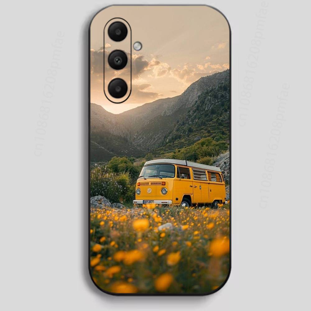 Retro Bus Road Trip Phone Case for Samsung Galaxy A73,23,53,33,24,72,22,52,32,54,A34 Soft Cover