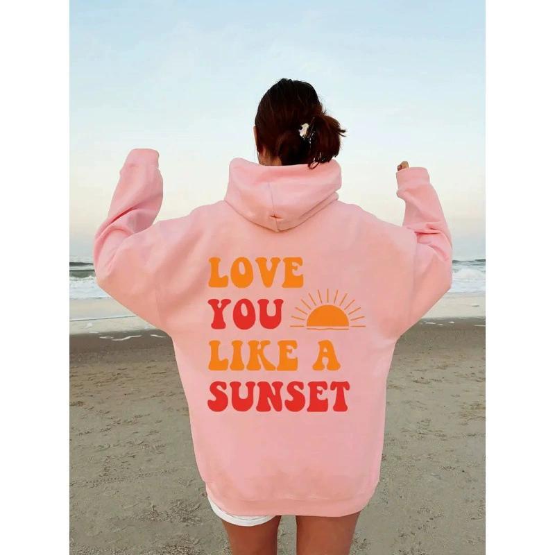 European Print Hawaiian Hibiscus Large Drop Shoulder Sleeves Threaded Hoodie Trendy and Fashionable Hooded Hoodie Top