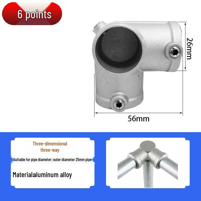 20/25/32mm Steel Pipe Connector: Galvanized 6-Point Round Elbow Joint Fastener