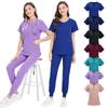 Dentist's Surgical Gown Women's 2 Piece Suit Split Hand Wash Suit Elastic Quick Drying Hospital Nurse Gown Pants Sets