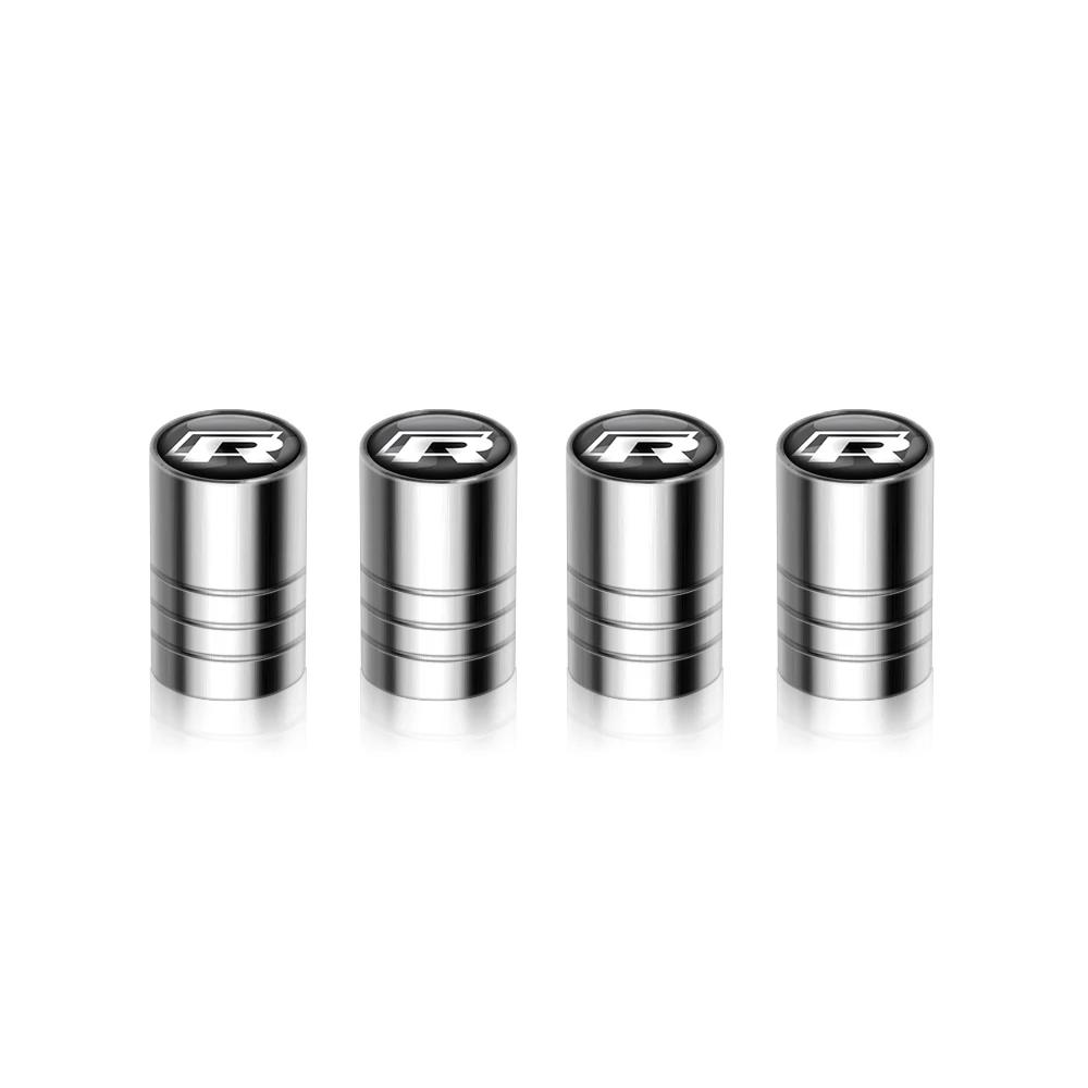 4Pcs Car Valve Caps Wheel Tires Tyre Stem Protective Cover For Volkswagen Golf 4 mk5 Passat b8 b5 VW Sharan Polo 6R Tiguan Rline