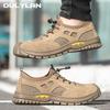 Oulylan Men's Steel Toe Safety Shoes Breathable Anti Smashing Anti Piercing Anti Slip Wear-Resistant Lightweight Work Shoes
