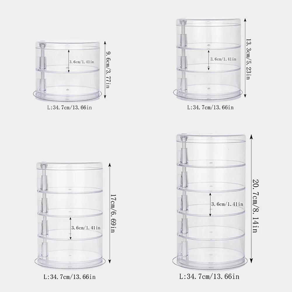 Вращающаяся шкатулка для хранения украшений с крышкой для хранения сережек и косметики