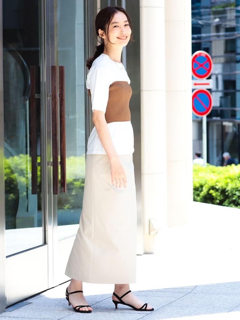 Вязаный жилет, трикотажный бюстье, цвет бежевый, один размер 64050397594 [Demilx Beams] S/S для женщин