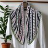 Small square scarf women's word pattern cotton and linen small square scarf silk scarf Korean version versatile high-end neck protection warm scarf sc