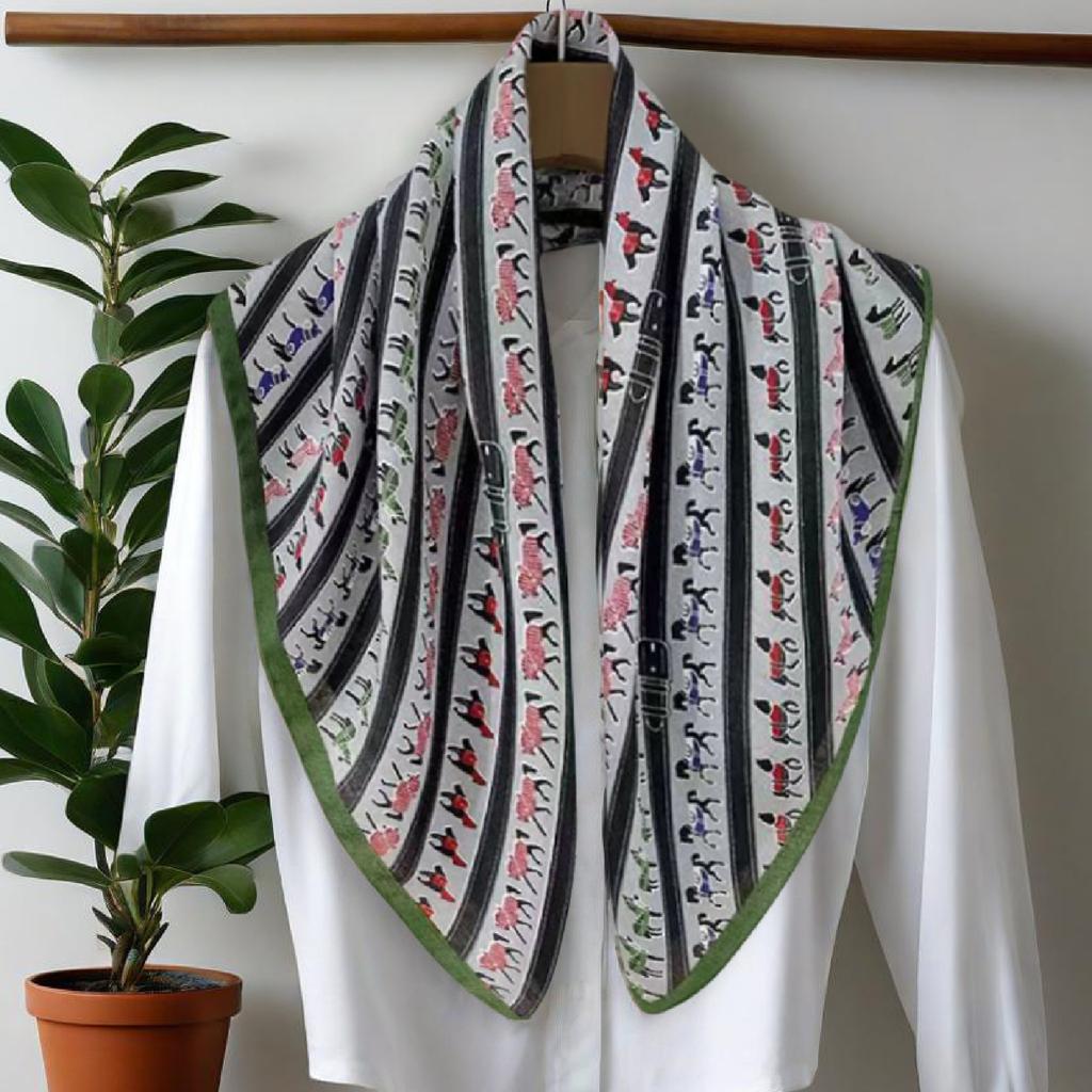Cashew velvet cotton and linen square scarf spring autumn and winter new versatile silk scarf headscarf waist scarf fart curtain triangle scarf ad