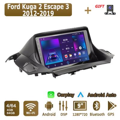 Android Carplay автомобильное радио для Ford Kuga 2 Escape 3 2012-2019 мультимедийный проигрыватель головное устройство стерео GPS навигация BT WIFI 4+64 ГБ