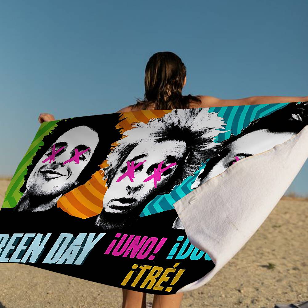 Green Day Музыкальная Рок-группа Полотенце для ванны Микрофибра Мягкое Впитывающее Воздухопроницаемое Для Девочек Детей Декоративное Мультяшное Пляжное Полотенце