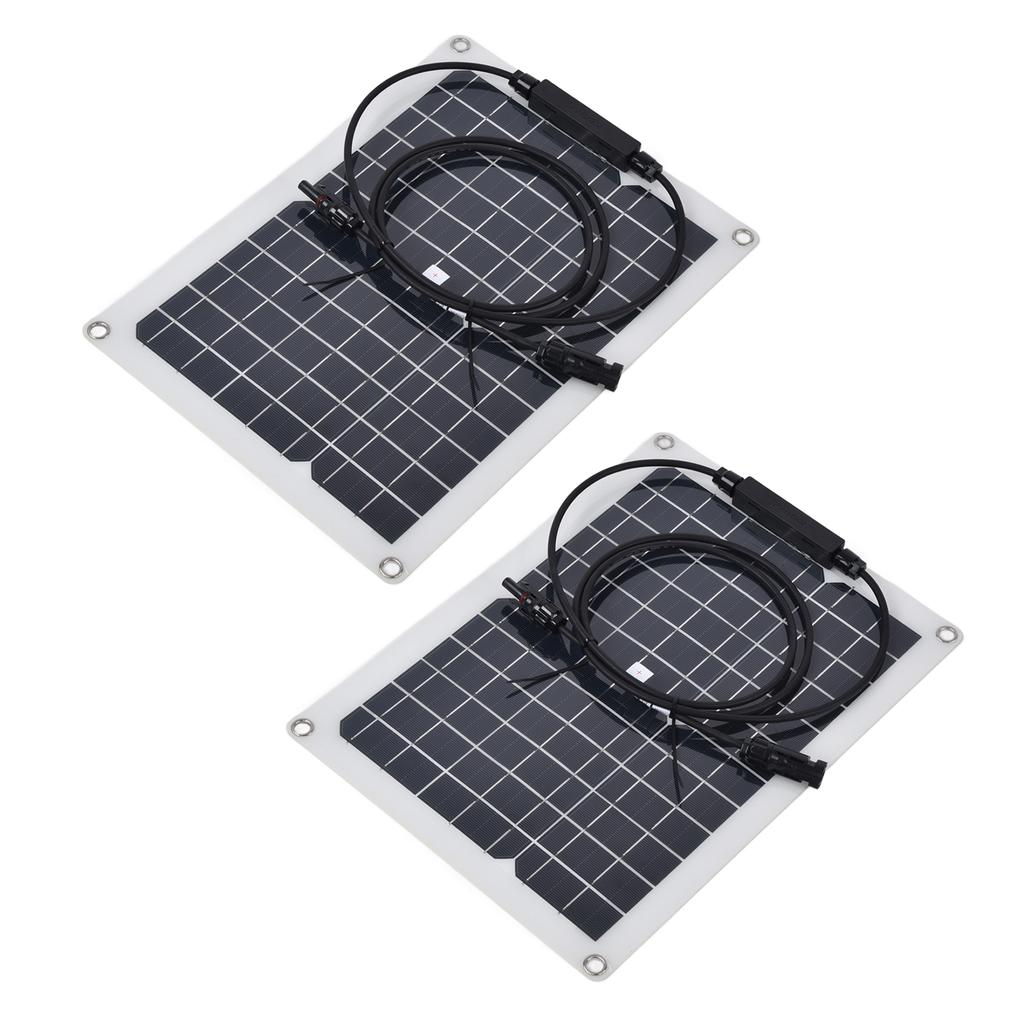 2 Pcs Solar Panels Kit 15W Portable Monocrystalline Solar Panel Charger for Outdoor Boat Caravan RV