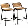 VidaXL Bar Stools Set of 2 Pcs Solid Mango Wood Raw, Chair, Kitchen Bar Chair, Bistro Chair, Chair 4013534