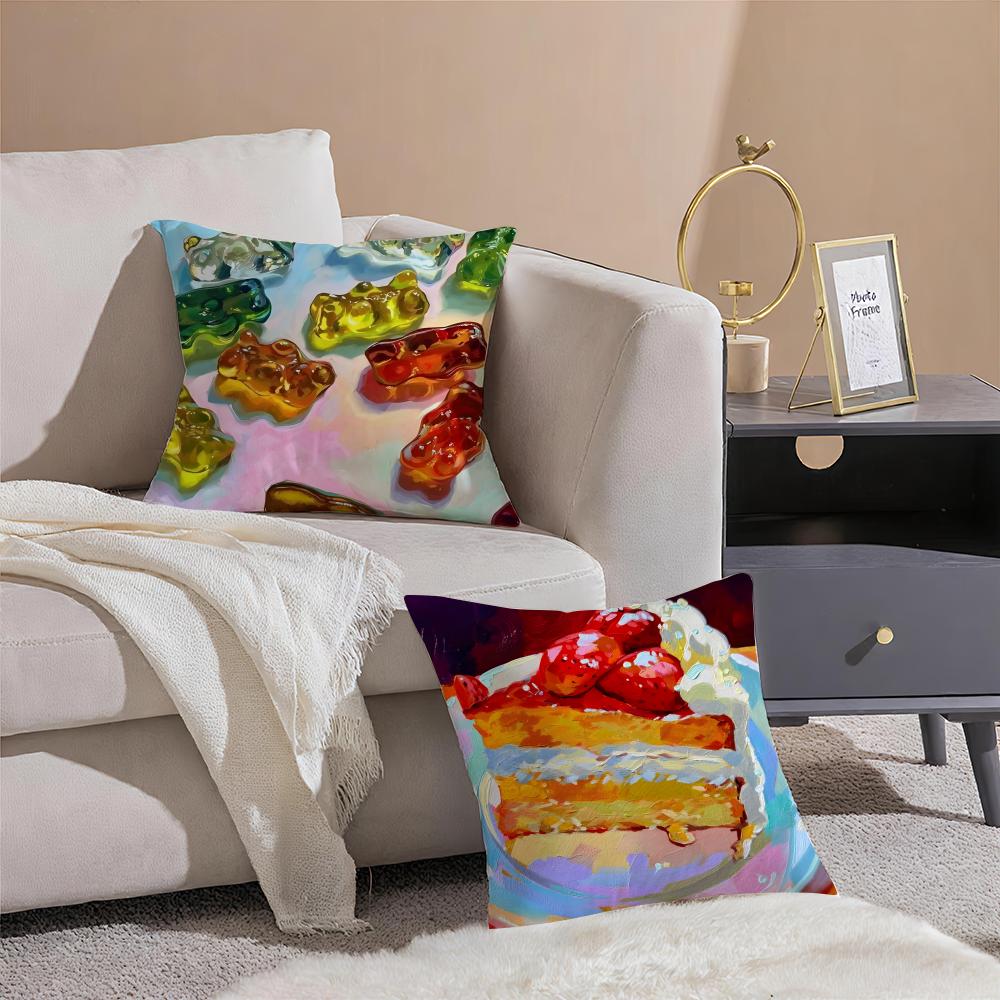 fashion breathtaking colors AAlai Ganuza ART Cushion Cover Pillowcase Short Plush Invisible zipper Room Sofa Cushion Cover