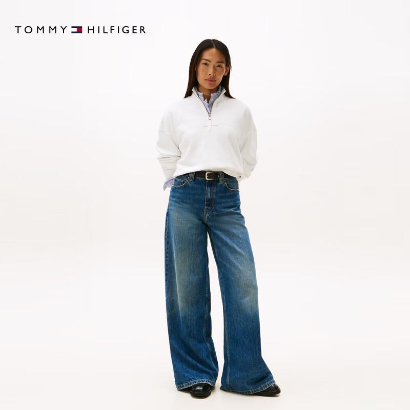 Tommy Hilfiger Женский свитшот на половину молнии со стойкой и принтом в виде букв