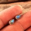 Natural Labradorite Carnelian Moonstone Stud Earring 100% 925 Sterling Silver Handmade Jewelry