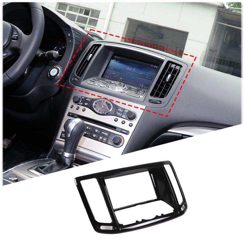 ABS Black For Infiniti G25 G37 2007-2013 Car Center Control Gear Shift Panel Steering Wheel Trim Sticker Car Accessories