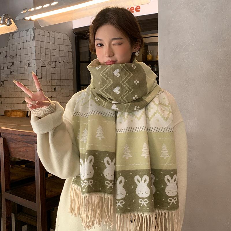 Autumn and Winter New Style Cute and Versatile Scarf for Students Cold Proof Neck Protector High Value Shawl and Scarf for Women.