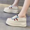 Thick-soled Little White Shoes Women's Hollow Breathable Board Shoes 2025 Summer New Inner Height-increasing Women's Shoes Small Casual Shoes