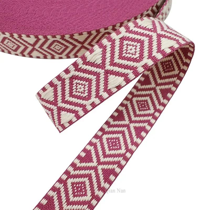 Meetee 2-10M 38мм Жаккардовая Полиэстер Хлопок Лента Стропа Ремень для Сумки Холщовой Декоративная Косая Лента Аксессуары для Шитья