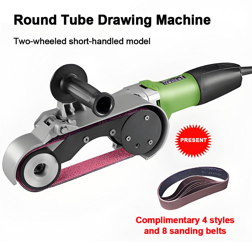 Electric Round Tube Polishing Machine Metal Rust Removal Brushing Multi-function 800W Machine Curved Edge Grinding Belt Sander