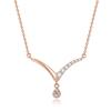 Ожерелье Бриллиант K18 Розовое Золото Буква Линия 18К Золото Подвеска-Капля Раскачивающийся Амулет Рождество День Рождения Юбилей Подарок Включая Подарочную Упаковку