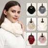 Faux Rabbit Fur Scarf Winter Warm Neckerchief Women Pearl Solid Color Neck Muffler Ladies Thick Scarves