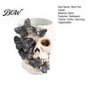Halloween Themed Desk Item Gothic Skull Pen Holder, Spooky Butterfly Makeup Brush Cup Organizer, Desktop Pencil for Home Office Decor Festive