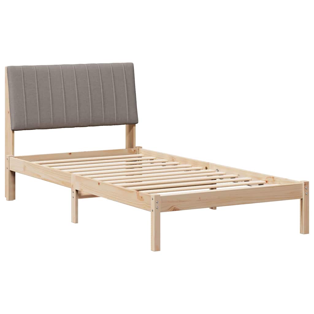 Bed Frame with Headboard Brown 100 x 200 cm Solid Pine Wood
