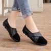 Woman's Flats Shoes  Woman Soft Genuine Leather Big Size 35-44 Mocassin Boat Shoes for Women Hook Loop Mocasines De Mujer