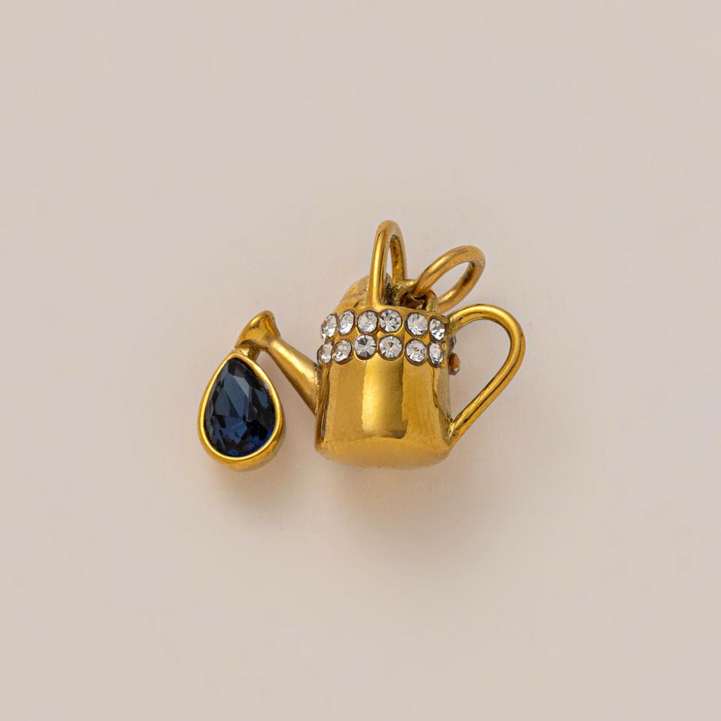 Stainless Steel DIY Cactus Coffee Cup Love Butterfly Pendant Vacuum Plated Gold in Furnace charms for jewelry