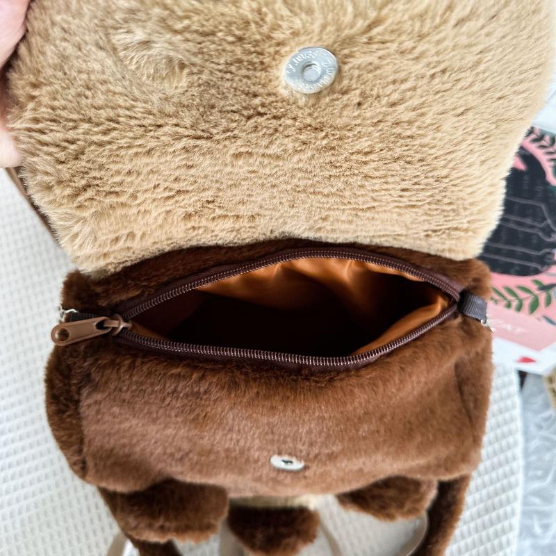 Милый енот Модный плюшевый рюкзак Сумка со съемным плечевым ремнем Мягкая милая сумка Аниме-девочка Плюшевая игрушка Рюкзаки для женщины