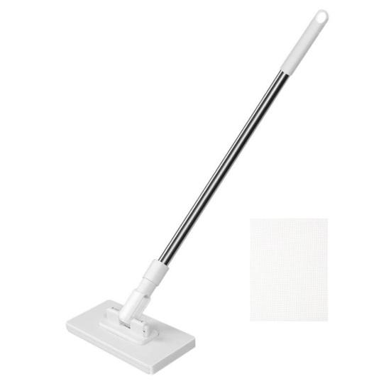Мини-швабра Snap Grip Zero Touch со сменной тканью, ленивая швабра, швабра с длинной ручкой и плоской головкой с фиксацией, со шваброй для подметания для влажной и сухой уборки дома, ванной комнаты