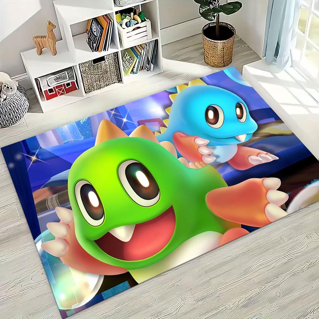 3D Ретро Игра Bubble Bobble Мультяшный Игровой Ковер для Спальни Гостиной Дивана Домашний Дверной Коврик Декор, Большой Детский Игровой Нескользящий Напольный Коврик