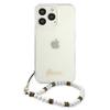Etui do iPhone 13 Pro 6,1" Guess Przezroczyste Białe Perły