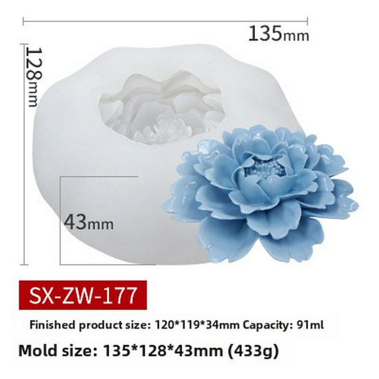 Sanxin Peony Silicone Mold for Epoxy, Candle, Cake, Soap, and Aromatherapy Decor.
