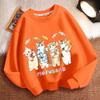 Cute Cat Round-neck Sweatshirt for Children, Fashionable Long-sleeved Casual Sweatshirt for Boys and Girls In Spring and Autumn