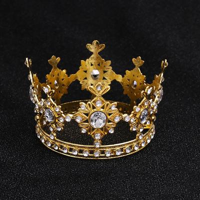 Круглая металлическая корона, маленькая диадема, детский круг, украшение для выпечки торта на день рождения, украшения, тиары, свадебные украшения для волос, подарок