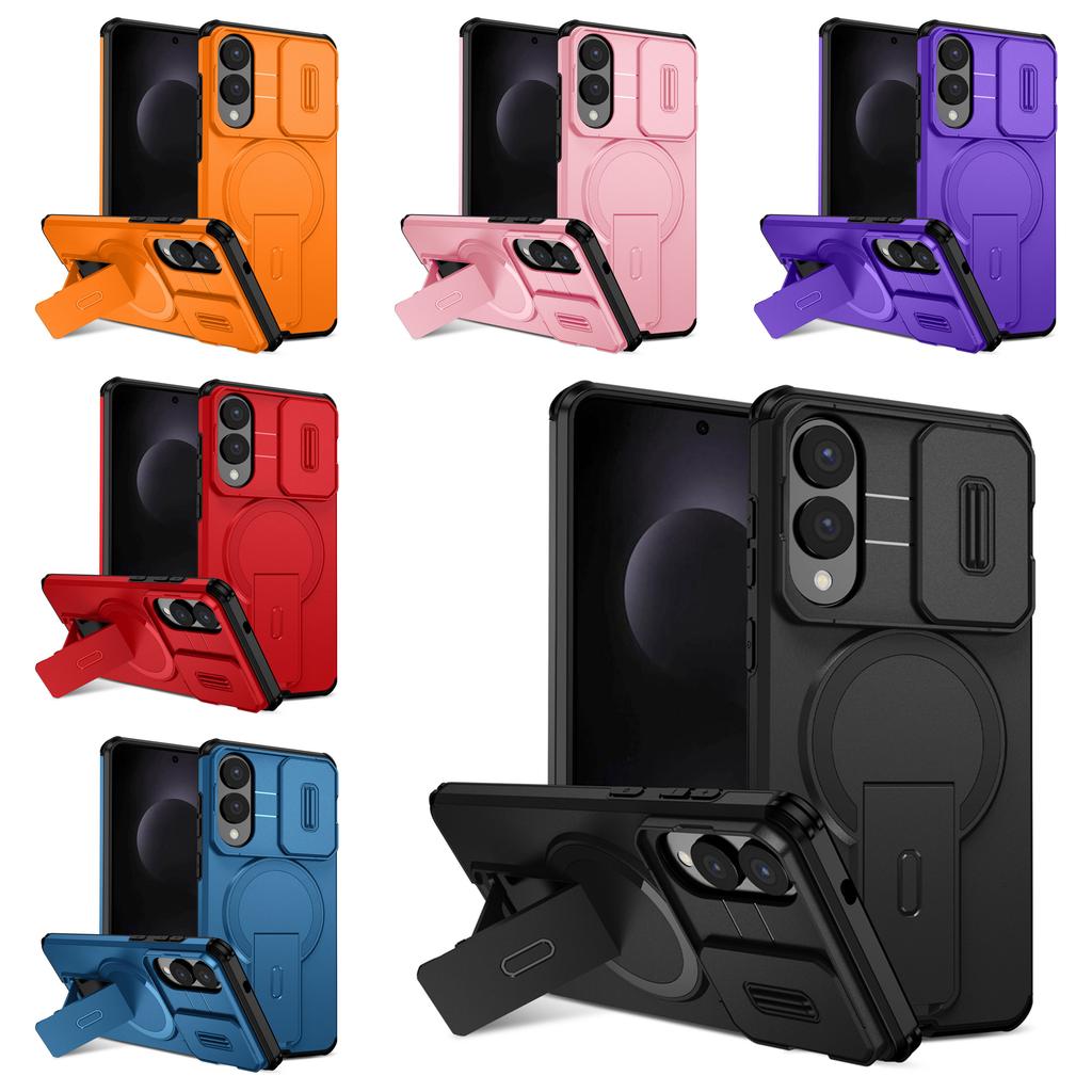 Роскошный бронированный магнитный чехол для Samsung Galaxy S25 Edge S26 S24 S23 S22 Plus Ultra FE A15 A26 Крышка с подставкой для объектива Беспроводная зарядка