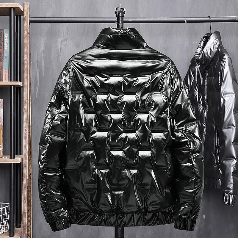 Осенне-зимняя серая куртка на утином пуху, мужская модная красивая новая повседневная однотонная глянцевая куртка-пуховик, мужская одежда