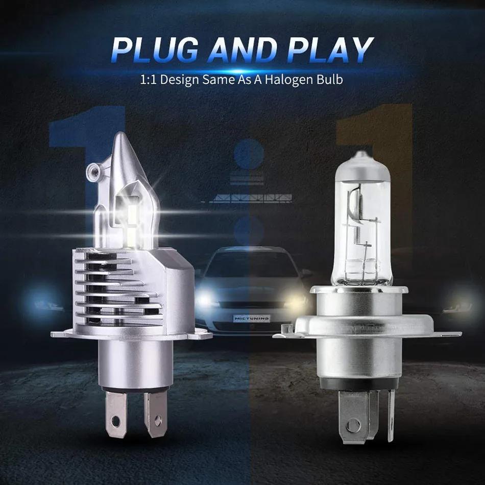 H4 9003 HB2 светодиодные лампы для фар 12 В 24 В 80 Вт 16000 лм диодные лампы светодиодные H4 4300 К для автомобилей дальний свет ближний свет 6000 К 4300 К