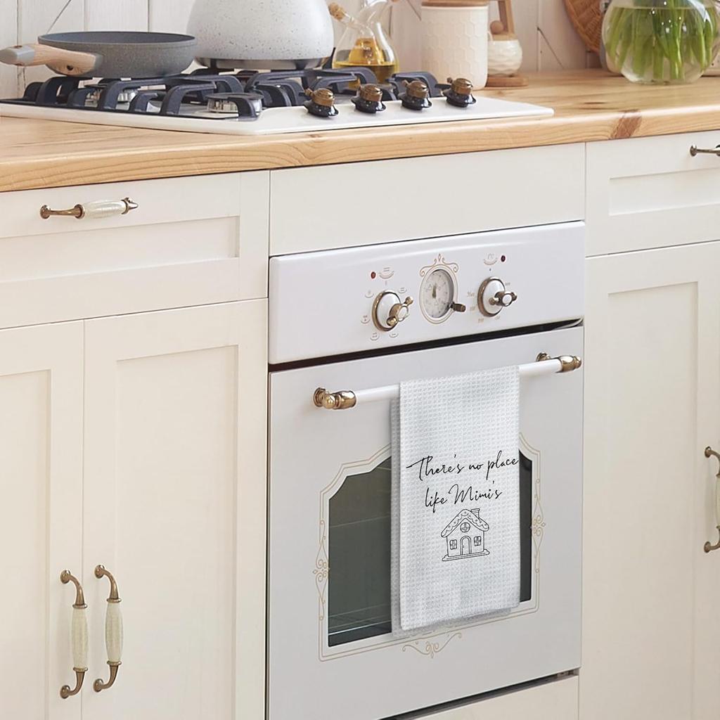 Mimi Gifts Kitchen Towels, Mimi Grandma Gifts for Mother’s Day Hand Towels, No Place Like Mimi’s Dish Towel Dishcloths Tea Towel for Kitchen,