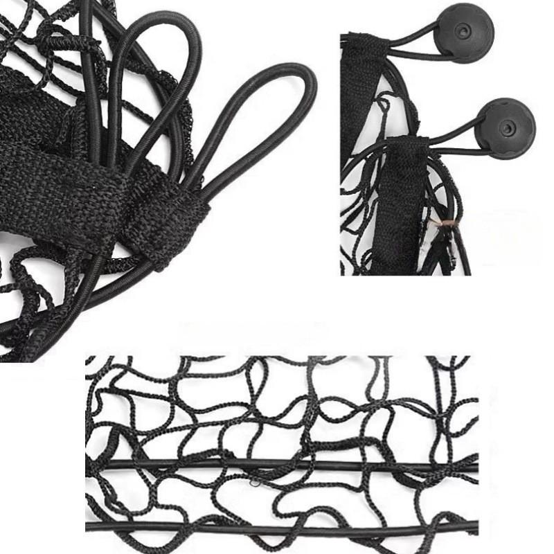 3-Compartment Hanging Trunk Organizer Net Car SUV Pickup Truck Storage With Carry Handle