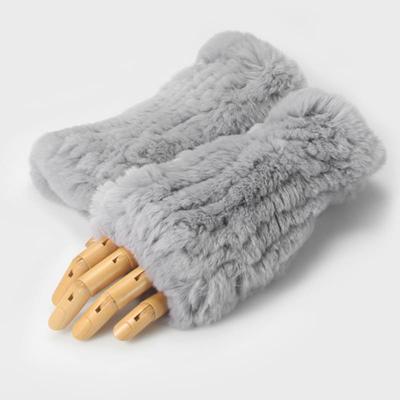 MISTICA Меховые перчатки без пальцев из кроличьего меха MFFG001GY