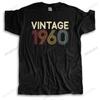 Vintage 1960 T-shirt for Men Short Sleeves 60th Birthday Gift T Shirt Cotton Summer Tshirt 60 Years Old Tee Casual Tops Clothes