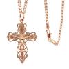 Cross Pendant Rose Gold Color Necklace Women's Elegant Color-preserving Jewelry