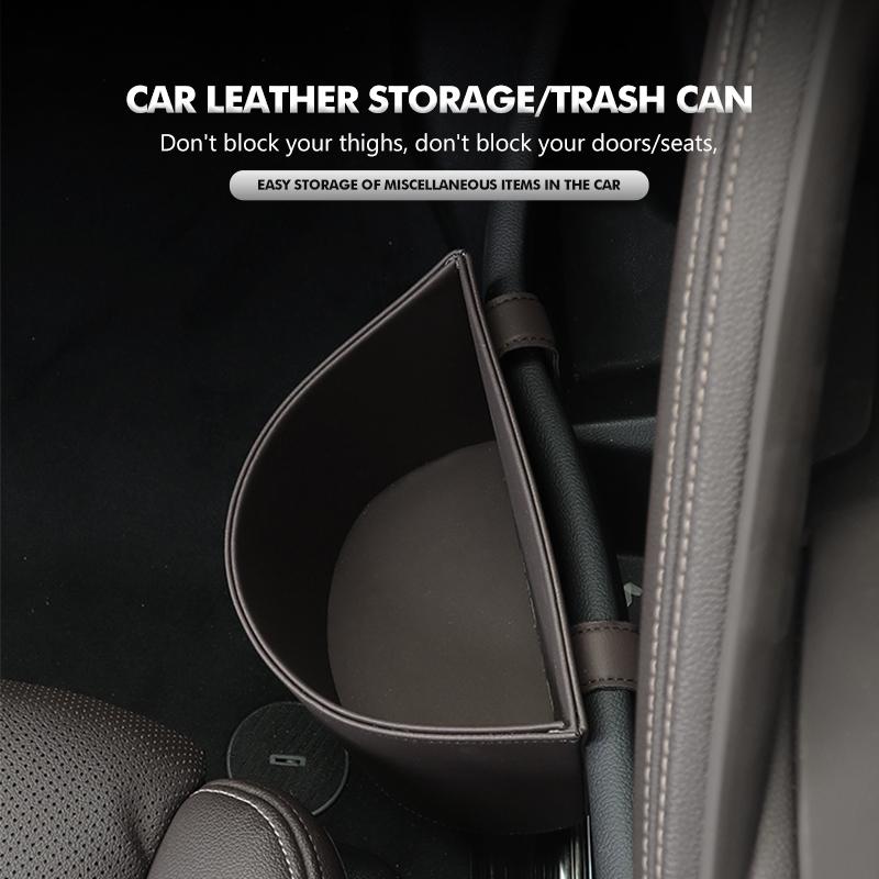 For KIA Leather Car Door Trash Bins Organizer Rubbish Storage Barrel Stonic Picanto Sorento Stinger Soul Spectra Carens