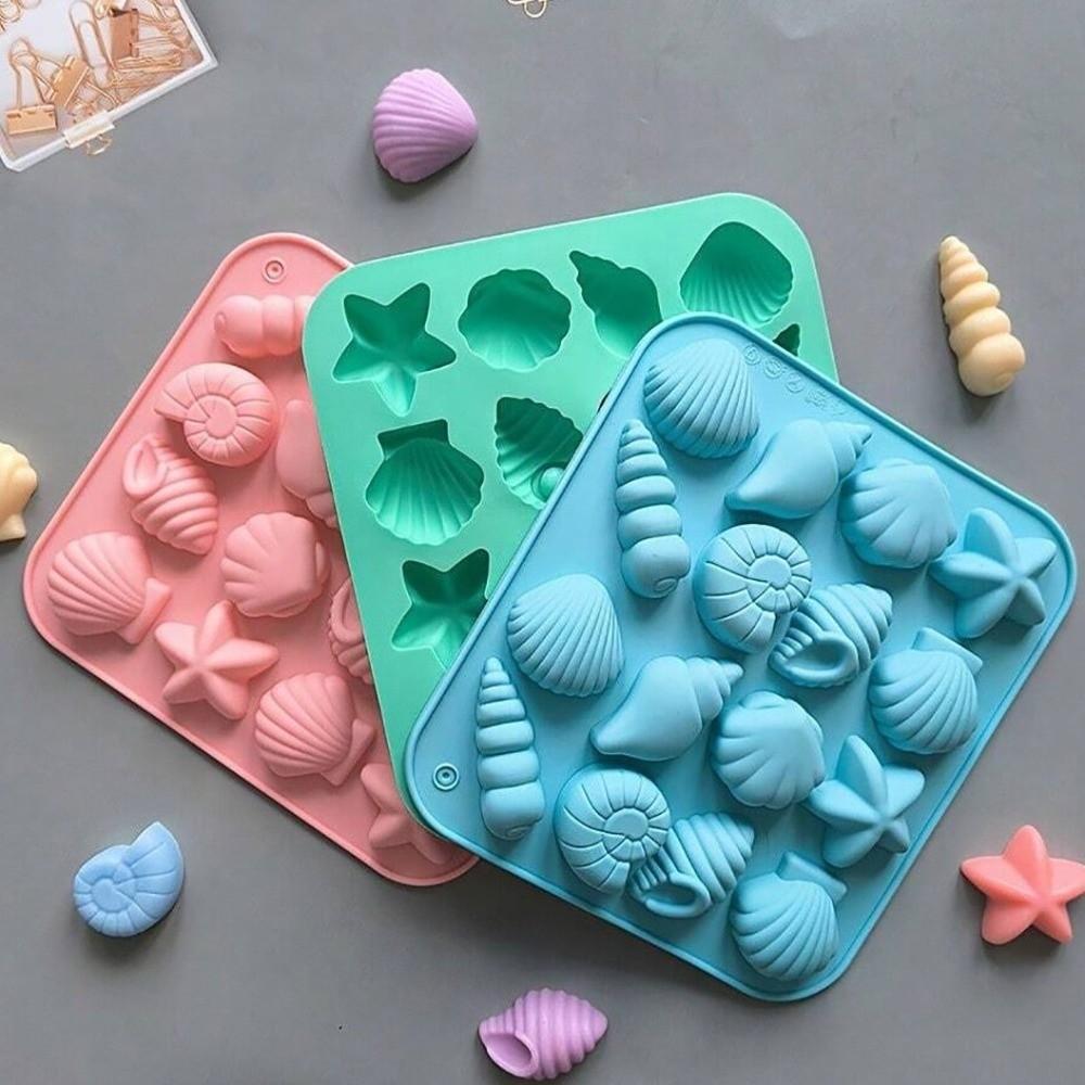 Conch Silicone Chocolate Mold 16 Cavity Ice Cube Tray Ocean Themed Marine Animal Mold Household