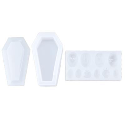 3 шт. силиконовая форма для Хэллоуина в форме скелета гроба, широкое применение, эластичная помадка для Хэллоуина