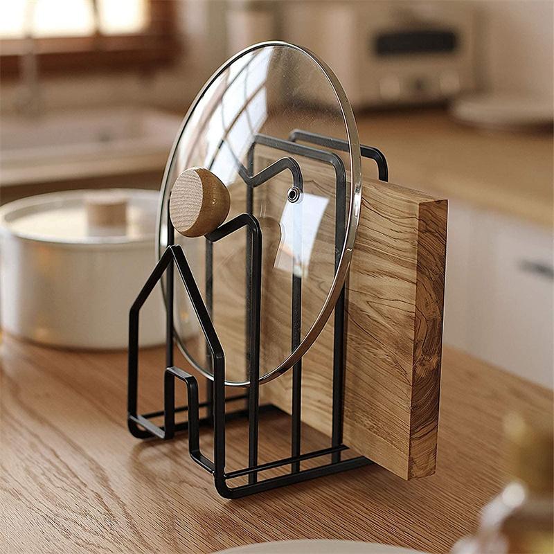 Rack Shelf Stand Multi Layer Space Saving Rustproof Cutting Board Practical Kitchen Organizer Pot Lid Holder Iron Art Home Rack