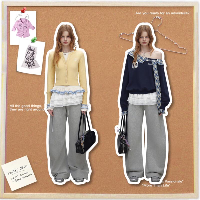 unifree Loose Fit Straight Leg Casual Pants