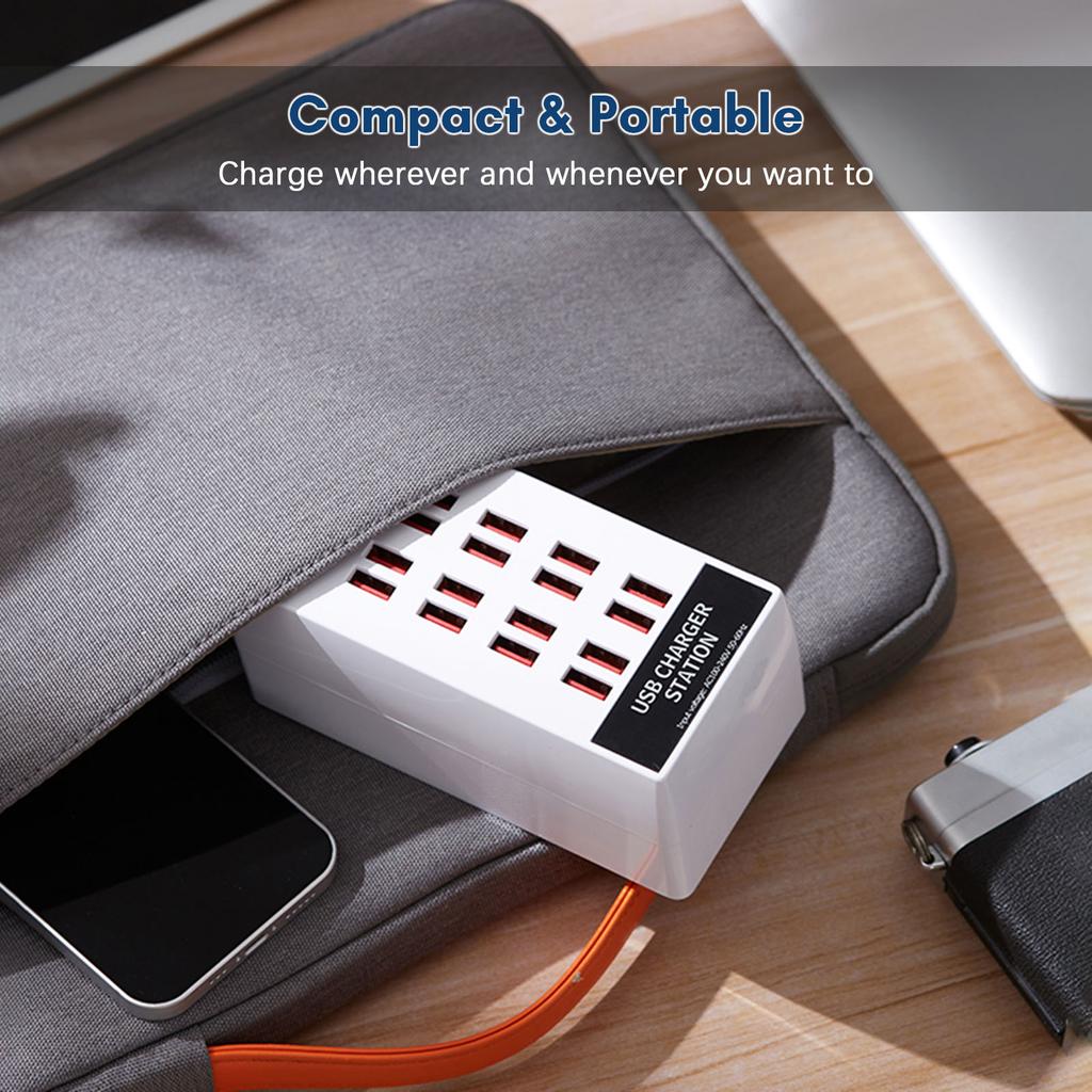 USB-зарядная станция мощностью 100 Вт. Зарядное устройство с USB-разъемом. 20-портовое настольное зарядное устройство, совместимое с IOS и Android.